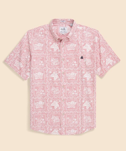 reyn spooner(レインスプーナー)の「Brooks Brothers×Reyn Spooner コットン/ポリエステル ボタンダウン アロハシャツ(シャツ/ブラウス・メンズ・ブルーパープル/レッド/グリーン・LARGE/SMALL/MEDIUM)」の3枚目の写真