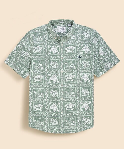 reyn spooner(レインスプーナー)の「Brooks Brothers×Reyn Spooner コットン/ポリエステル ボタンダウン アロハシャツ(シャツ/ブラウス・メンズ・ブルーパープル/レッド/グリーン・LARGE/SMALL/MEDIUM)」の2枚目の写真