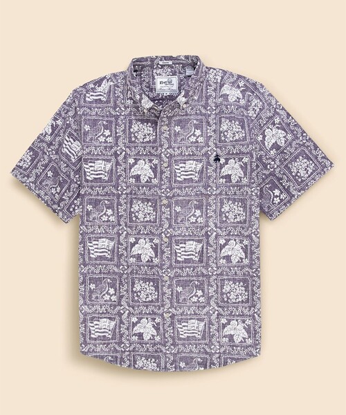 reyn spooner(レインスプーナー)の「Brooks Brothers×Reyn Spooner コットン/ポリエステル ボタンダウン アロハシャツ(シャツ/ブラウス・メンズ・ブルーパープル/レッド/グリーン・LARGE/SMALL/MEDIUM)」の1枚目の写真