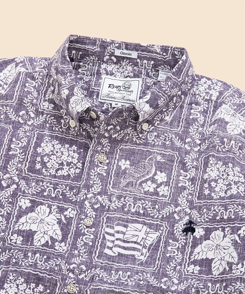 reyn spooner(レインスプーナー)の「Brooks Brothers×Reyn Spooner コットン/ポリエステル ボタンダウン アロハシャツ(シャツ/ブラウス・メンズ・ブルーパープル/レッド/グリーン・LARGE/SMALL/MEDIUM)」の7枚目の写真