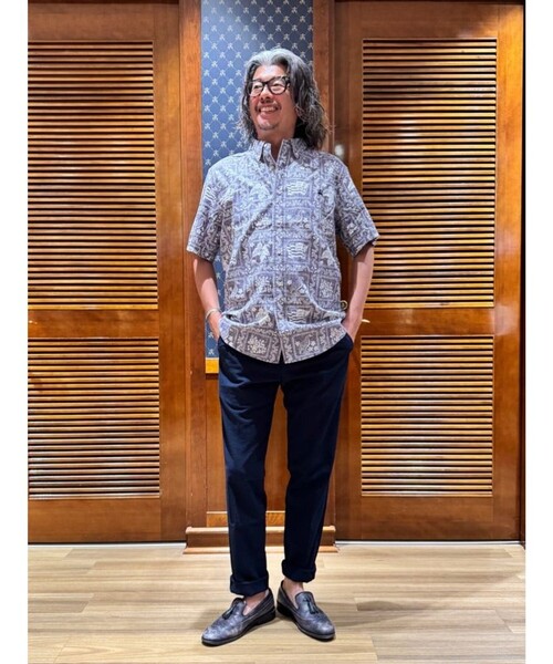 reyn spooner(レインスプーナー)の「Brooks Brothers×Reyn Spooner コットン/ポリエステル ボタンダウン アロハシャツ(シャツ/ブラウス・メンズ・ブルーパープル/レッド/グリーン・LARGE/SMALL/MEDIUM)」の10枚目の写真