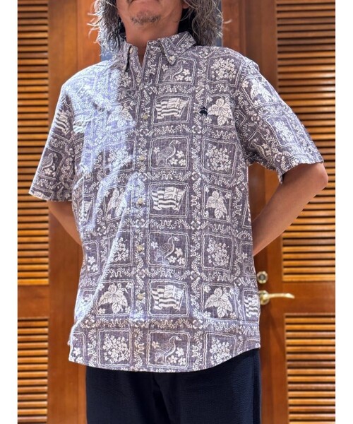 reyn spooner(レインスプーナー)の「Brooks Brothers×Reyn Spooner コットン/ポリエステル ボタンダウン アロハシャツ(シャツ/ブラウス・メンズ・ブルーパープル/レッド/グリーン・LARGE/SMALL/MEDIUM)」の13枚目の写真
