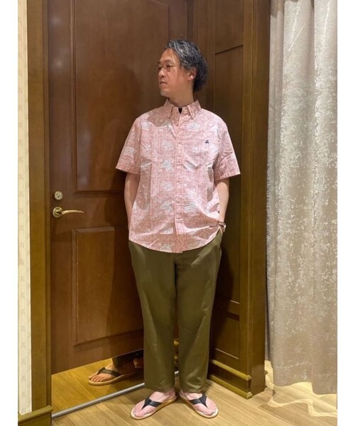 reyn spooner(レインスプーナー)の「Brooks Brothers×Reyn Spooner コットン/ポリエステル ボタンダウン アロハシャツ(シャツ/ブラウス・メンズ・ブルーパープル/レッド/グリーン・LARGE/SMALL/MEDIUM)」の17枚目の写真