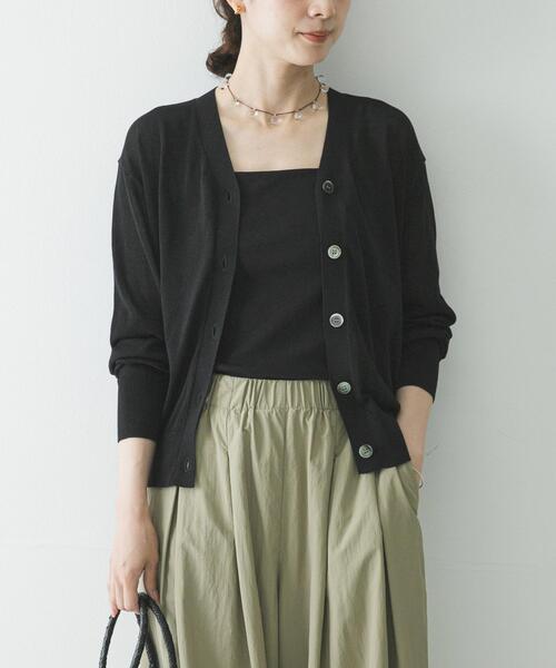 URBAN RESEARCH（アーバンリサーチ）の「UVカット加工Vネックカーディガン（カーディガン/ボレロ・レディース・ブラック/レッド/ミント・FREE）」の2枚目の写真