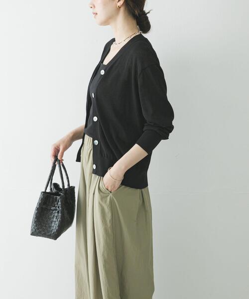 URBAN RESEARCH（アーバンリサーチ）の「UVカット加工Vネックカーディガン（カーディガン/ボレロ・レディース・ブラック/レッド/ミント・FREE）」の6枚目の写真