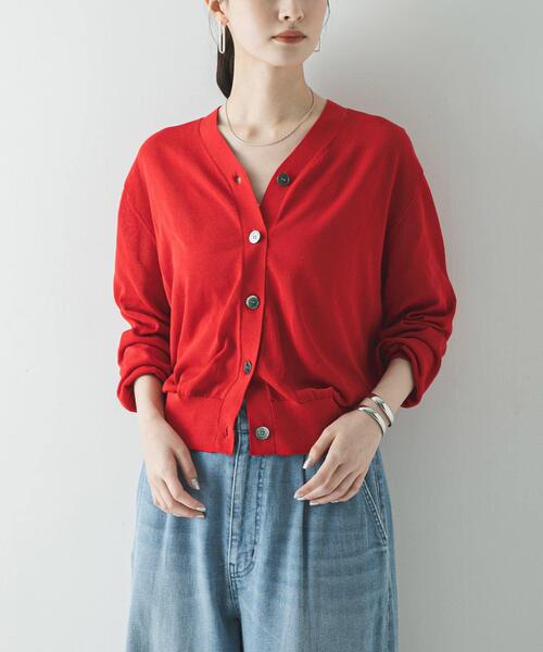 URBAN RESEARCH（アーバンリサーチ）の「UVカット加工Vネックカーディガン（カーディガン/ボレロ・レディース・ブラック/レッド/ミント・FREE）」の21枚目の写真