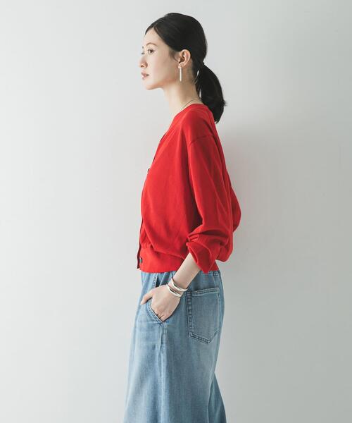 URBAN RESEARCH（アーバンリサーチ）の「UVカット加工Vネックカーディガン（カーディガン/ボレロ・レディース・ブラック/レッド/ミント・FREE）」の22枚目の写真