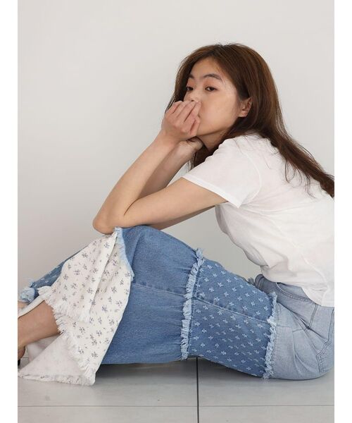 セール】Patchwork tiered denim pants（デニムパンツ）｜FIKA