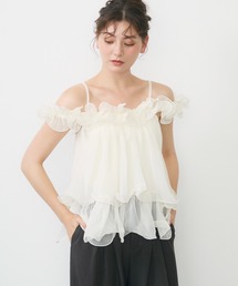 Lunea | チュールフリルオフショルブラウス / tulle frill off shoulder blouse(シャツ/ブラウス)