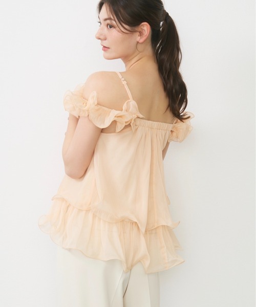 Lunea(ルネア)の「チュールフリルオフショルブラウス / tulle frill off shoulder blouse(シャツ/ブラウス・レディース・ピンク/アイボリー・FREE)」の19枚目の写真
