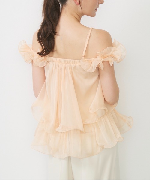 Lunea(ルネア)の「チュールフリルオフショルブラウス / tulle frill off shoulder blouse(シャツ/ブラウス・レディース・ピンク/アイボリー・FREE)」の18枚目の写真