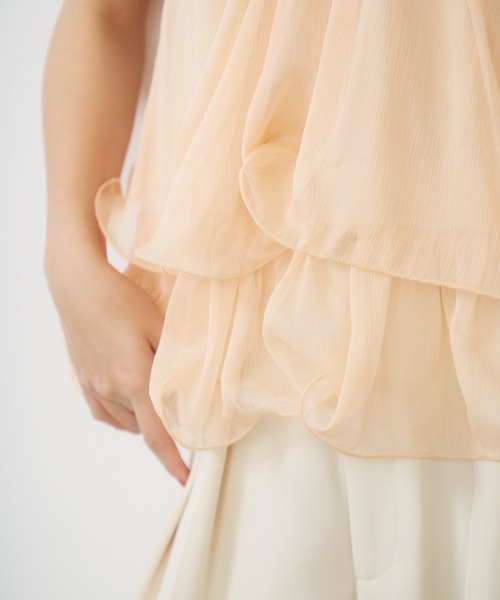 Lunea(ルネア)の「チュールフリルオフショルブラウス / tulle frill off shoulder blouse(シャツ/ブラウス・レディース・ピンク/アイボリー・FREE)」の15枚目の写真