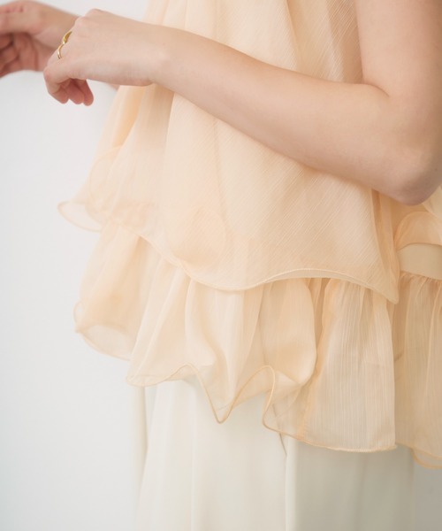 Lunea(ルネア)の「チュールフリルオフショルブラウス / tulle frill off shoulder blouse(シャツ/ブラウス・レディース・ピンク/アイボリー・FREE)」の14枚目の写真
