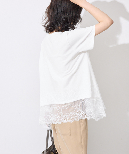 SLOBE IENA(スローブイエナ)の「《シリーズあり》レースコンビハーフスリーブカットソー(Tシャツ/カットソー・レディース・ブラウン/ホワイト/ブラック・FREE)」の20枚目の写真