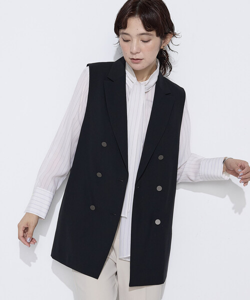 COMME CA(コムサ)の「〔 TALLサイズ 〕 ネオストレッチトロ ジレ(ベスト・レディース・ブラック・15号)」の10枚目の写真