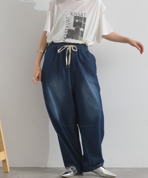 セール】デニムバレルレッグパンツ（デニムパンツ）｜le colis（ルコリ