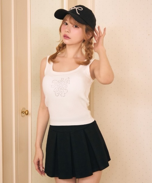 TITTY&CO.(ティティーアンドコー)の「ストーンロゴタンクトップ(タンクトップ・レディース・ライトグレー/ホワイト/ブラック/ライトブルー・FREE)」の9枚目の写真