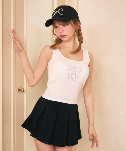 TITTY&CO.(ティティーアンドコー)の「ストーンロゴタンクトップ(タンクトップ・レディース・ライトグレー/ホワイト/ブラック/ライトブルー・FREE)」の11枚目の写真