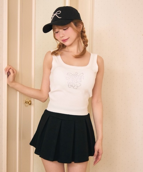 TITTY&CO.(ティティーアンドコー)の「ストーンロゴタンクトップ(タンクトップ・レディース・ライトグレー/ホワイト/ブラック/ライトブルー・FREE)」の12枚目の写真