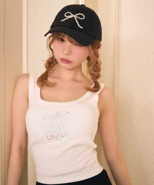 TITTY&CO.(ティティーアンドコー)の「ストーンロゴタンクトップ(タンクトップ・レディース・ライトグレー/ホワイト/ブラック/ライトブルー・FREE)」の14枚目の写真