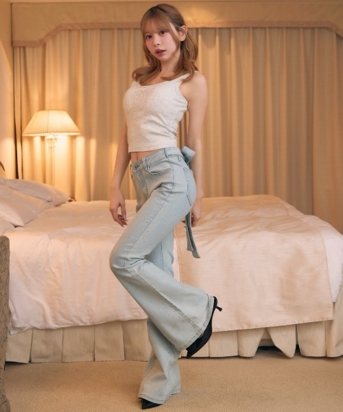 TITTY&CO.(ティティーアンドコー)の「ストーンロゴタンクトップ(タンクトップ・レディース・ライトグレー/ホワイト/ブラック/ライトブルー・FREE)」の19枚目の写真