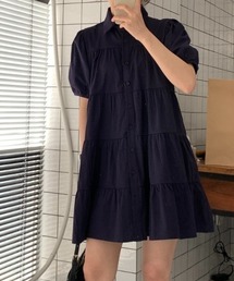 YUGA_YGMC Korean-style Tiered mini dress