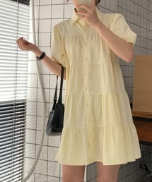 YUGA_YGMC　　Korean-style　Tiered mini dress