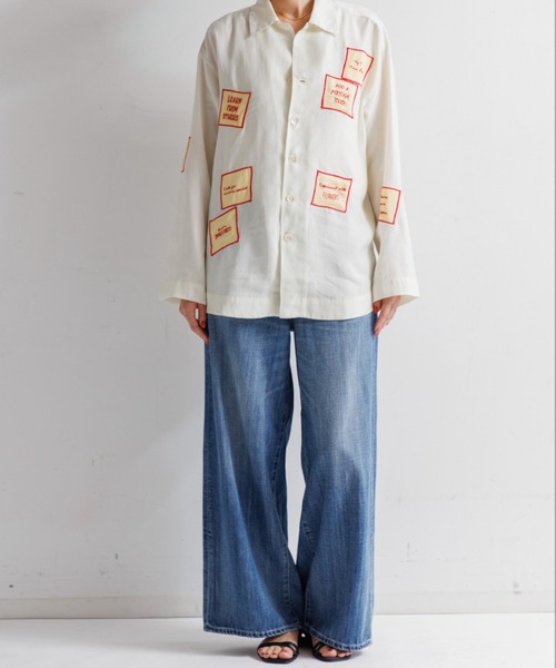 LEIN(リーン)の「アップリケ刺繍シャツ(シャツ/ブラウス・レディース・ブラック/ピンク/オフホワイト・2/1)」の6枚目の写真