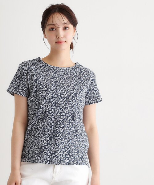 LAURA ASHLEY（ローラアシュレイ）の「【接触冷感／マシンウォッシュ可】スウィート アリッサム柄スムースTシャツ（Tシャツ/カットソー・レディース・ホワイト系1/ライトグリーン系/ネイビー系・40/38）」の13枚目の写真