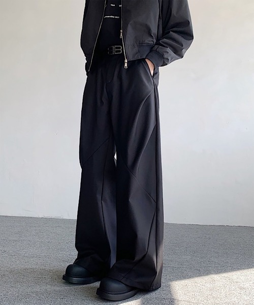 WESTBOY(ウエストボーイ)の「Y2K 切り替え ワイドスラックス WO26W1PT08(スラックス・メンズ・グレー/ブラウン/ブラック・L/M/XL)」の4枚目の写真