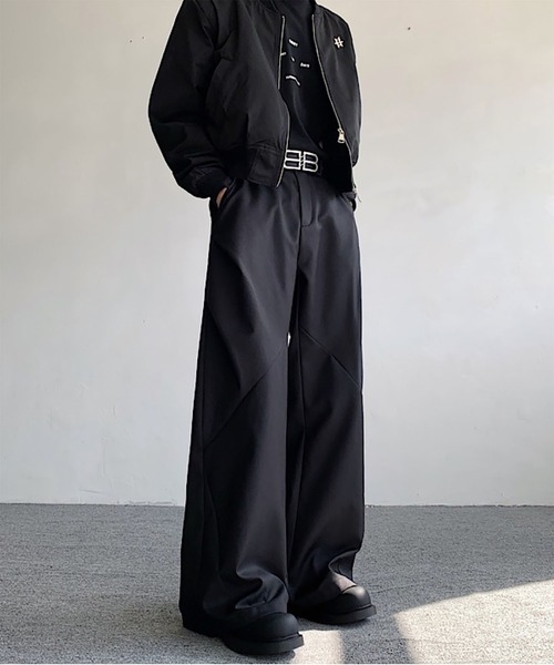 WESTBOY(ウエストボーイ)の「Y2K 切り替え ワイドスラックス WO26W1PT08(スラックス・メンズ・グレー/ブラウン/ブラック・L/M/XL)」の5枚目の写真