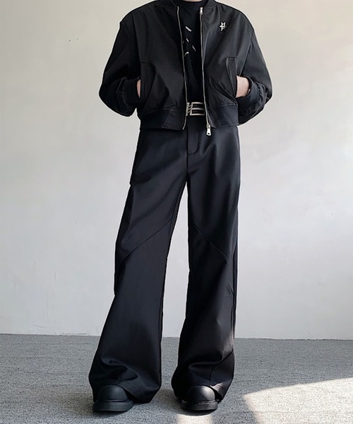 WESTBOY(ウエストボーイ)の「Y2K 切り替え ワイドスラックス WO26W1PT08(スラックス・メンズ・グレー/ブラウン/ブラック・L/M/XL)」の8枚目の写真