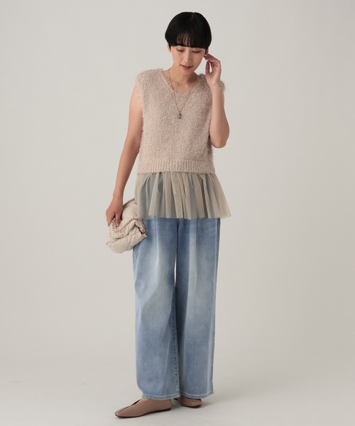 Elura（エルーラ）の「カラーワイドデニム＜低身長サイズあり＞/881227（デニムパンツ・レディース・ブルー/モカ/オフホワイト・FREE(S)/LARGE/MEDIUM）」の14枚目の写真