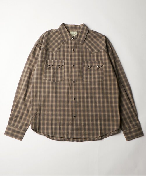 WHO'S WHO gallery(フーズフーギャラリー)の「【KOOKY'N】SCORPION CHECK L/Sシャツ(シャツ/ブラウス・メンズ・ブラウン/サックスブルー・MEDIUM/LARGE)」の1枚目の写真