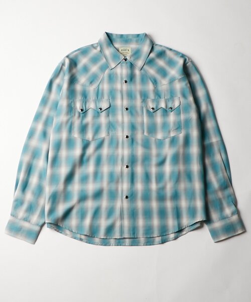 WHO'S WHO gallery(フーズフーギャラリー)の「【KOOKY'N】SCORPION CHECK L/Sシャツ(シャツ/ブラウス・メンズ・ブラウン/サックスブルー・MEDIUM/LARGE)」の2枚目の写真
