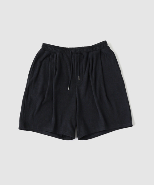 B.C STOCK(ベーセーストック)の「ツータックパイルショーツ(その他パンツ・メンズ・ブラック/ネイビー・LARGE/MEDIUM)」の2枚目の写真