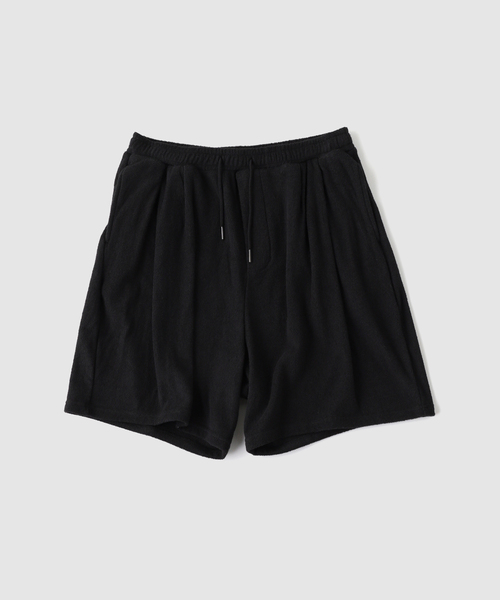 B.C STOCK(ベーセーストック)の「ツータックパイルショーツ(その他パンツ・メンズ・ブラック/ネイビー・LARGE/MEDIUM)」の1枚目の写真
