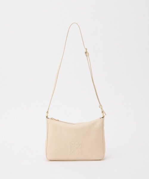 russet(ラシット)の「《本革/270g》エンボスモノグラムショルダーバッグ(ショルダーバッグ・レディース・ブラック/ライトグレー/アイボリー/ダークブラウン・FREE)」の5枚目の写真
