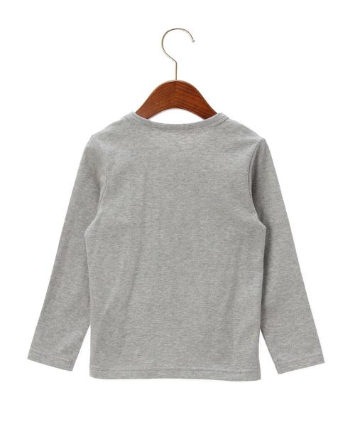 green label relaxing（グリーンレーベルリラクシング）の「オーガニックコットン BIGメッセージT ロングスリーブ◆（Tシャツ/カットソー・キッズ・オフホワイト/グレー・105/125/135/95/115）」の3枚目の写真