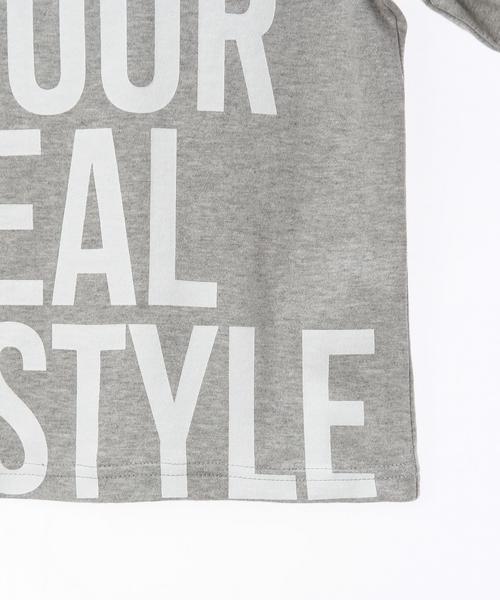green label relaxing（グリーンレーベルリラクシング）の「オーガニックコットン BIGメッセージT ロングスリーブ◆（Tシャツ/カットソー・キッズ・オフホワイト/グレー・105/125/135/95/115）」の6枚目の写真