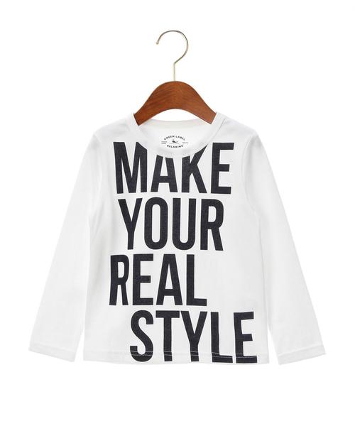 green label relaxing（グリーンレーベルリラクシング）の「オーガニックコットン BIGメッセージT ロングスリーブ◆（Tシャツ/カットソー・キッズ・オフホワイト/グレー・105/125/135/95/115）」の10枚目の写真