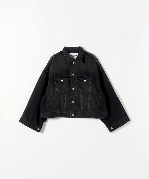 Healthy denim(ヘルシーデニム)の「Healthy DENIM:〈洗濯機可能〉デニム ジャケット(その他アウター・レディース・ブルー/ブラック・ONE SIZE)」の2枚目の写真