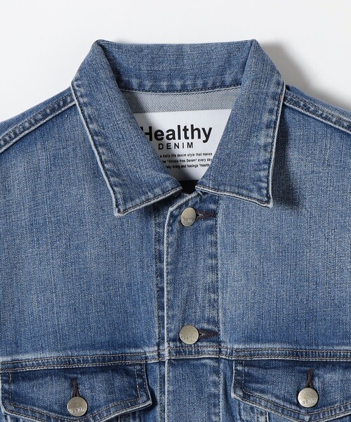 Healthy denim(ヘルシーデニム)の「Healthy DENIM:〈洗濯機可能〉デニム ジャケット(その他アウター・レディース・ブルー/ブラック・ONE SIZE)」の4枚目の写真
