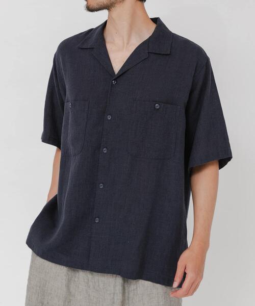 URBAN RESEARCH(アーバンリサーチ)の「SANDWASH LINEN OPEN SHIRTS(シャツ/ブラウス・メンズ・オレンジ/ホワイト/ライトブルー/ネイビー・MEDIUM/LARGE)」の4枚目の写真