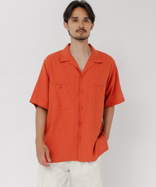 URBAN RESEARCH（アーバンリサーチ）の「SANDWASH LINEN OPEN SHIRTS（シャツ/ブラウス・メンズ・オレンジ/ホワイト/ライトブルー/ネイビー・MEDIUM/LARGE）」の5枚目の写真
