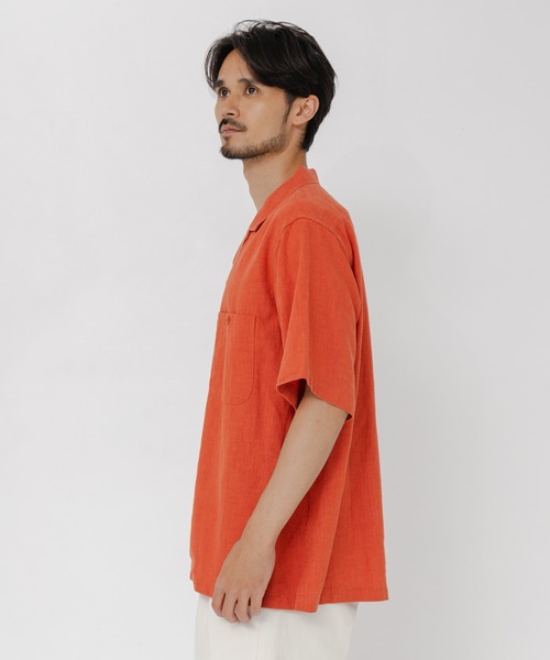 URBAN RESEARCH（アーバンリサーチ）の「SANDWASH LINEN OPEN SHIRTS（シャツ/ブラウス・メンズ・オレンジ/ホワイト/ライトブルー/ネイビー・MEDIUM/LARGE）」の6枚目の写真