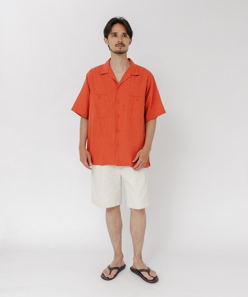 URBAN RESEARCH（アーバンリサーチ）の「SANDWASH LINEN OPEN SHIRTS（シャツ/ブラウス・メンズ・オレンジ/ホワイト/ライトブルー/ネイビー・MEDIUM/LARGE）」の7枚目の写真