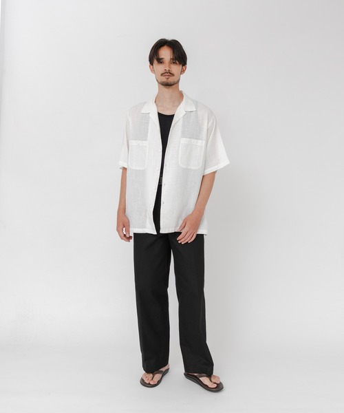URBAN RESEARCH（アーバンリサーチ）の「SANDWASH LINEN OPEN SHIRTS（シャツ/ブラウス・メンズ・オレンジ/ホワイト/ライトブルー/ネイビー・MEDIUM/LARGE）」の14枚目の写真