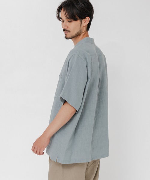 URBAN RESEARCH（アーバンリサーチ）の「SANDWASH LINEN OPEN SHIRTS（シャツ/ブラウス・メンズ・オレンジ/ホワイト/ライトブルー/ネイビー・MEDIUM/LARGE）」の20枚目の写真