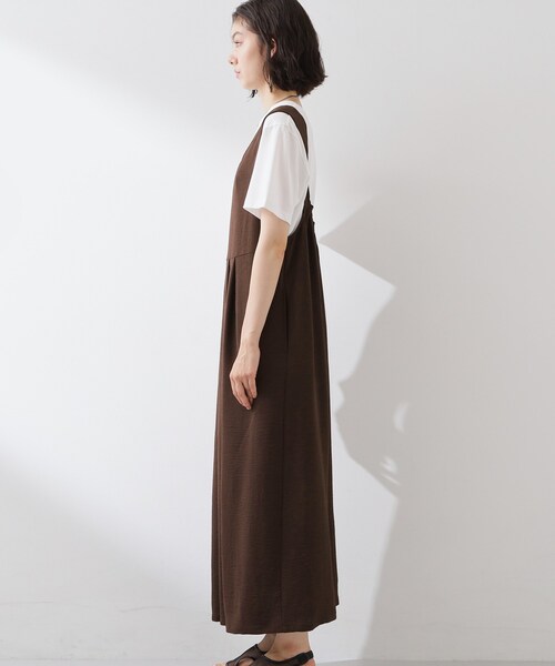 THE SHOP TK （ザ ショップ ティーケー ）の「【ひんやり/防しわ】サロペットパンツ（サロペット/オーバーオール・レディース・ブラック/ダークブラウン・12/13）」の15枚目の写真